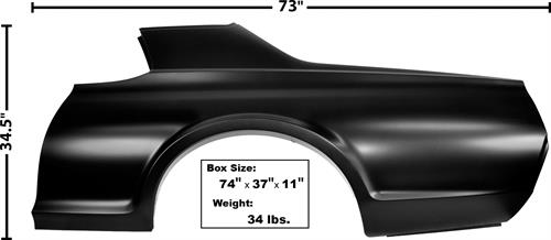 67-68 MERCURY COUGAR LH QUARTER PANEL (image for) 67-68 MERCURY COUGAR LH QUARTER PANEL