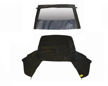 (image for) 83-90 CONVERTIBLE TOP WITH NON HEATED GLASS WINDOW - BLACK