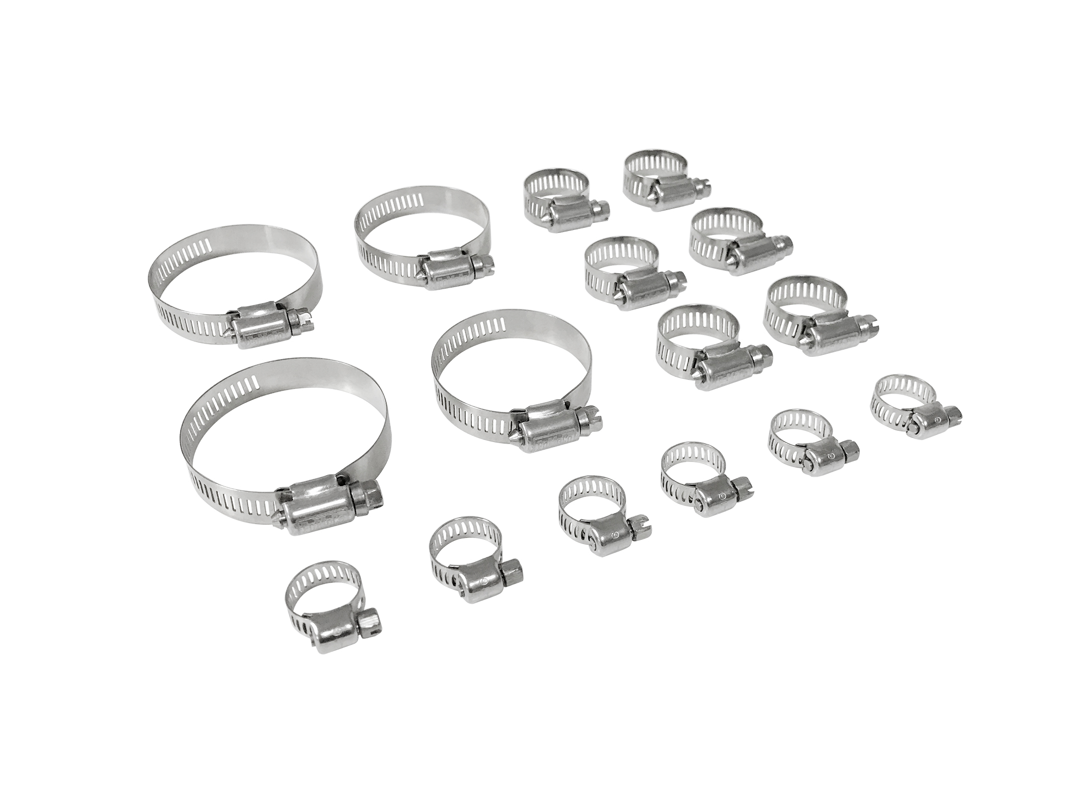 (image for) SMALL BLOCK HOSE CLAMP KIT WITH FOMOCO, STAINLESS STEEL