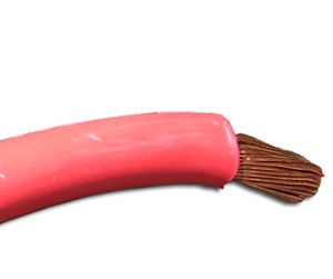 (image for) 15" 4 GAUGE 3/8" TOP POST MOUNT RED BATTERY CABLE - POSITIVE