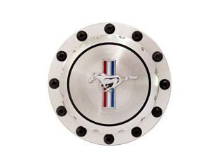 64-73 BILLET FUEL GAS CAP WITH HORSE EMBLEM (image for) 64-73 BILLET FUEL GAS CAP WITH HORSE EMBLEM