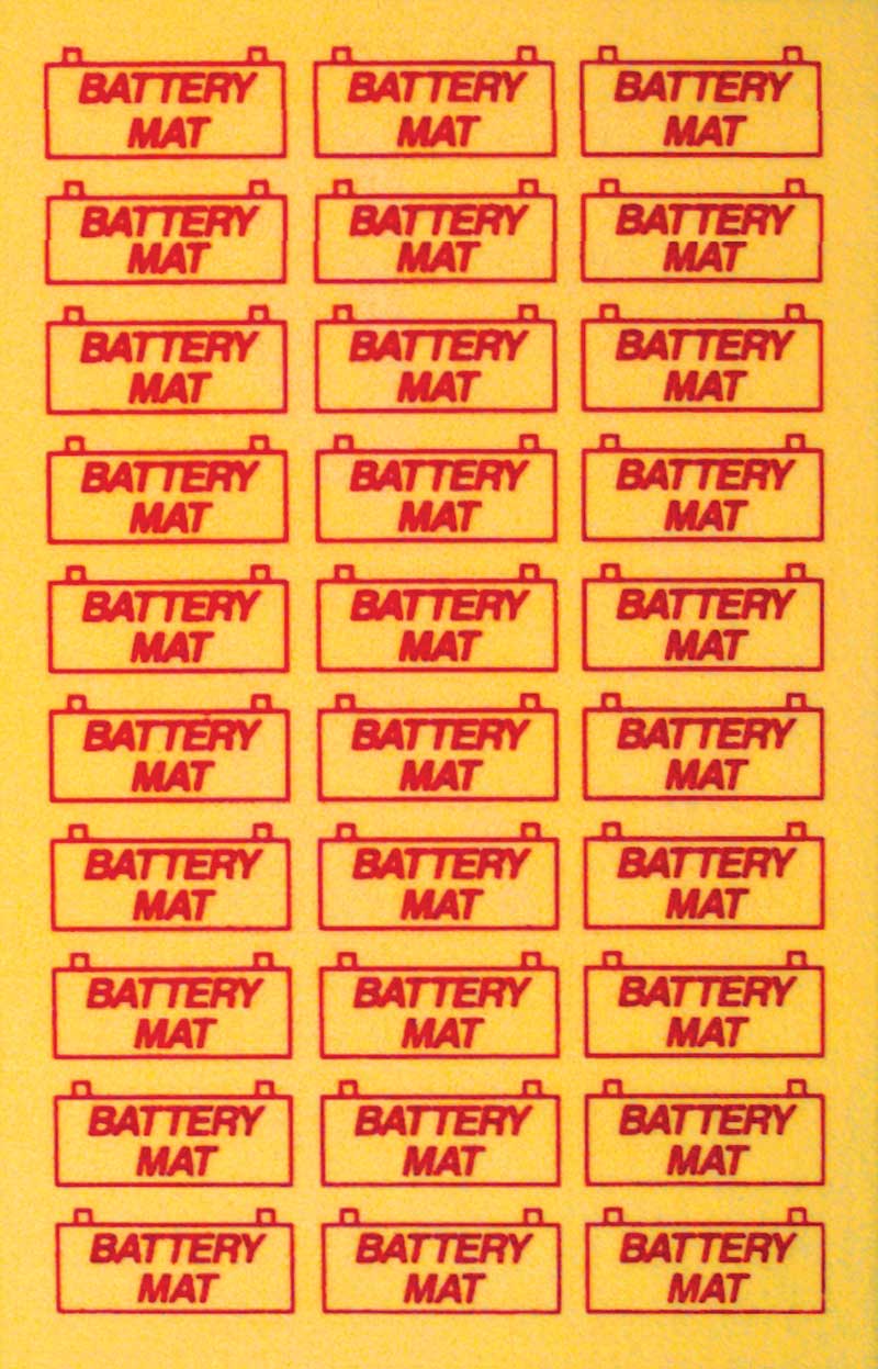 (image for) BATTERY MAT- 8" x 12" - YELLOW