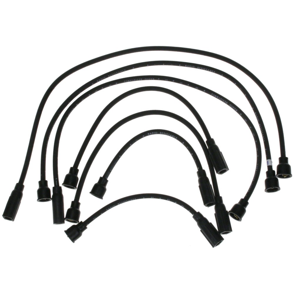 64-67 6 CYL SPARK PLUG WIRES PRINTED "RADIO RESIST"