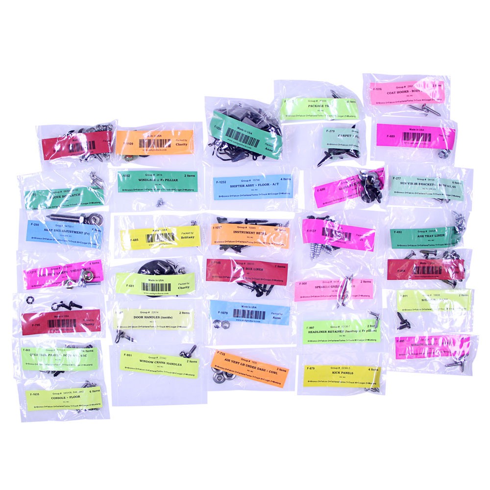 65-66 STANDARD COUPE INTERIOR FASTENER KIT