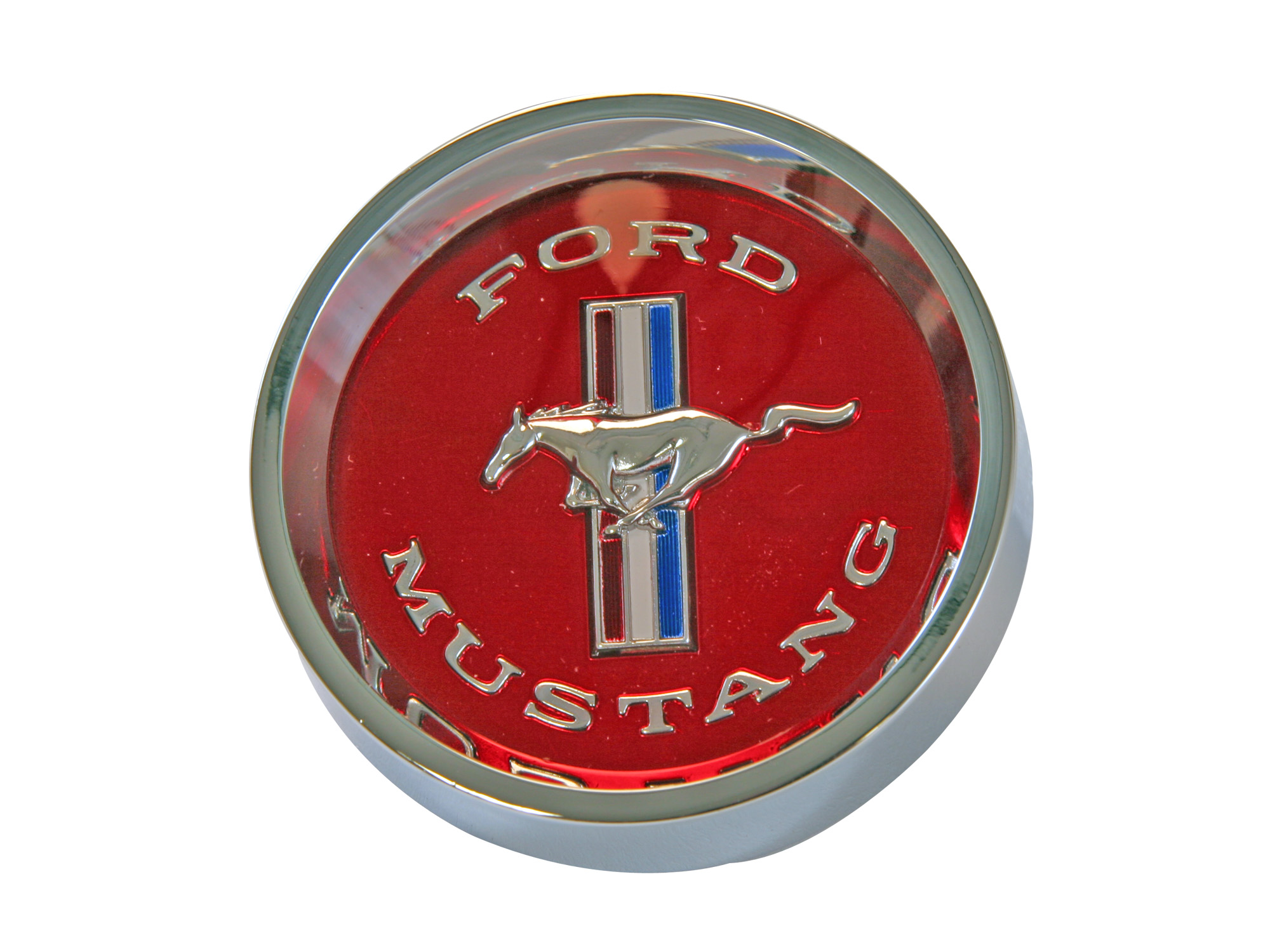 (image for) 65-66 STYLE STEEL WHEEL CENTER CAP - RED