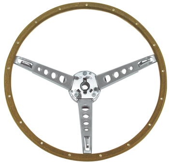 (image for) 65-66 WOODGRAIN STEERING WHEEL- WITH HORN RING