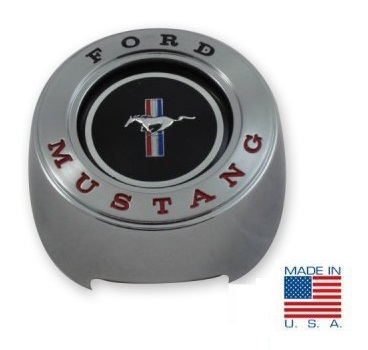(image for) 65-66 DELUXE STEERING WHEEL HORN BUTTON ASSEMBLY CENTER CAP