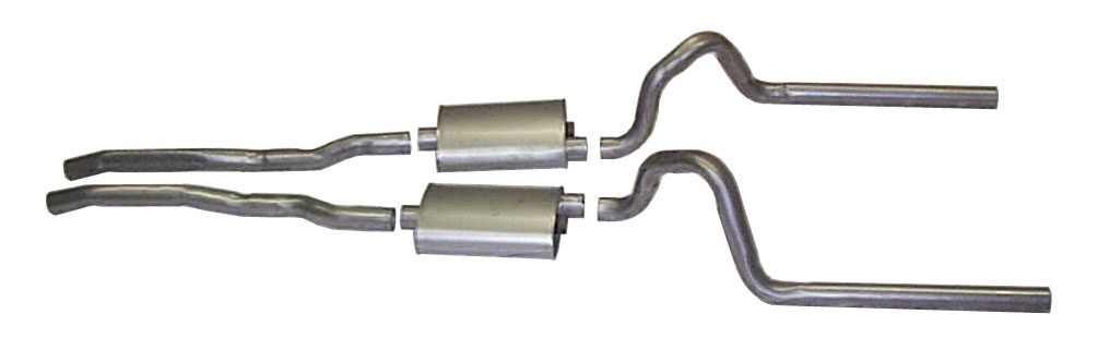 65-66 DUAL EXHAUST KIT - 2" - NO RESONATORS (image for) 65-66 DUAL EXHAUST KIT - 2" - NO RESONATORS