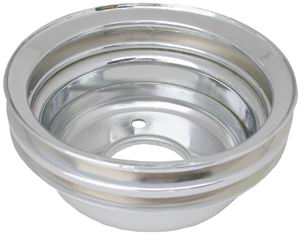 2 GROOVE CRANK SHAFT PULLEY - CHROME