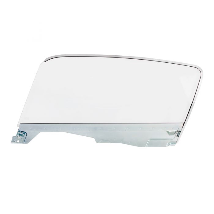 (image for) 65-66 LH FASTBACK DOOR WINDOW GLASS ASSY - WITH FRAME - CLEAR