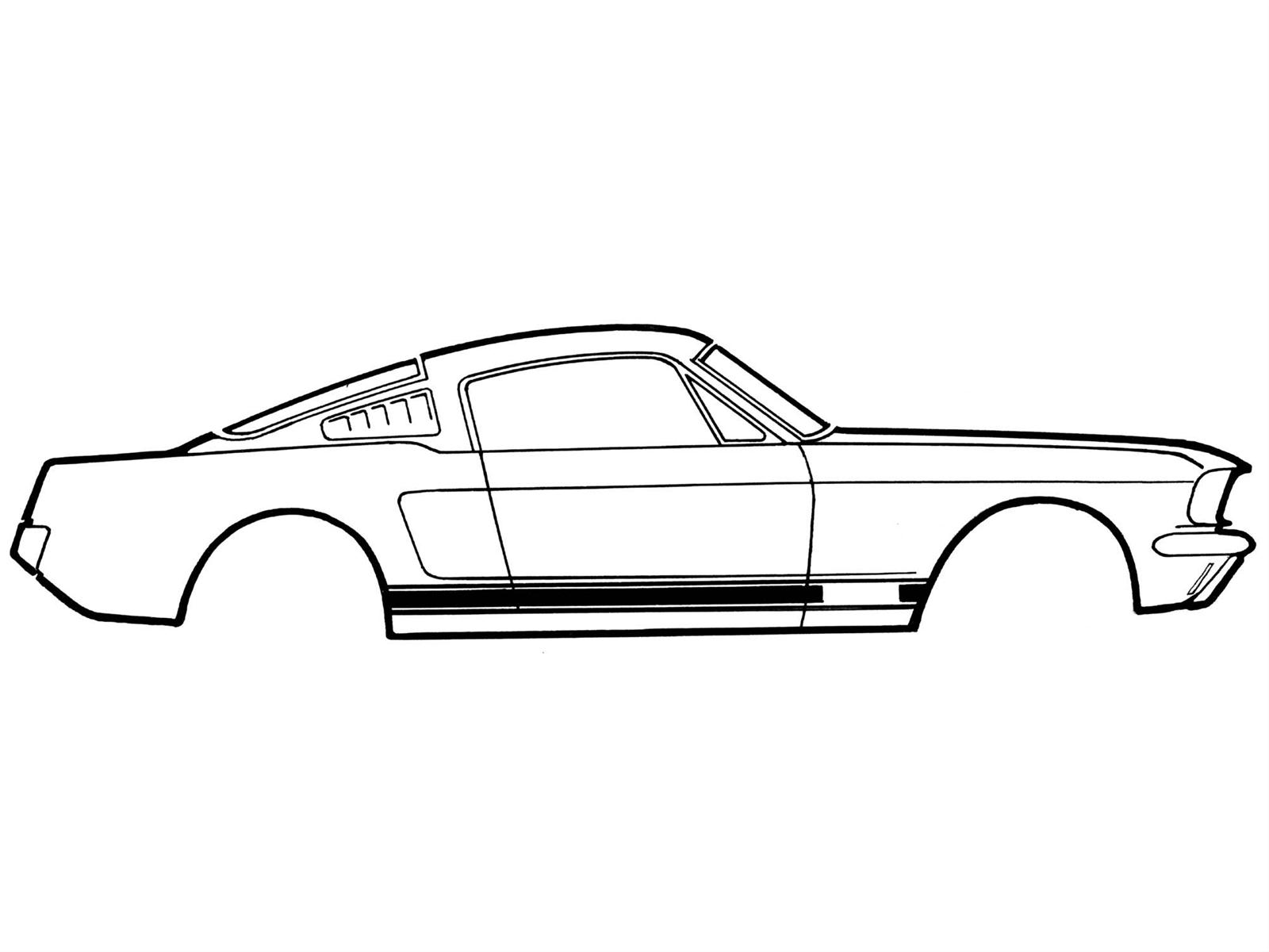 65-66 GT STRIPE KIT TYPE 1 WHITE (image for) 65-66 GT STRIPE KIT TYPE 1 WHITE