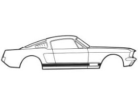 65-66 GT STRIPE KIT TYPE 1 BLUE (image for) 65-66 GT STRIPE KIT TYPE 1 BLUE