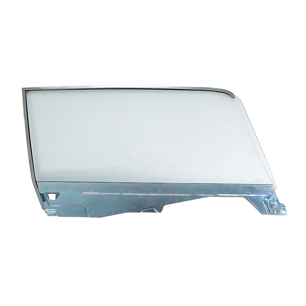 (image for) 65-66 COUPE RH DOOR WINDOW GLASS ASSY WITH FRAME - CLEAR