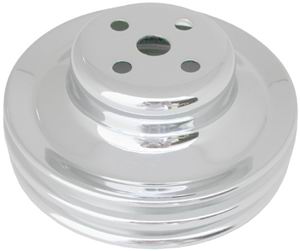 65 289 2 GROOVE WATER PUMP PULLEY - CHROME