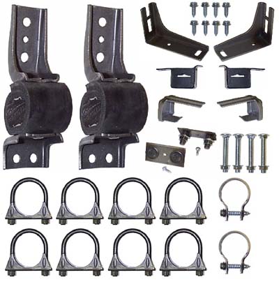 65-66 V8 2 1/4" DUAL EXHAUST HANGER KIT (image for) 65-66 V8 2 1/4" DUAL EXHAUST HANGER KIT
