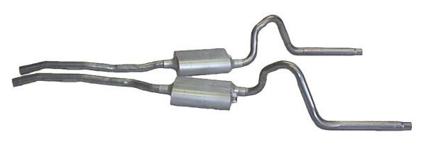 65-69 V8 DUAL EXHAUST SYSTEM - 2 1/4" FLOWMASTER