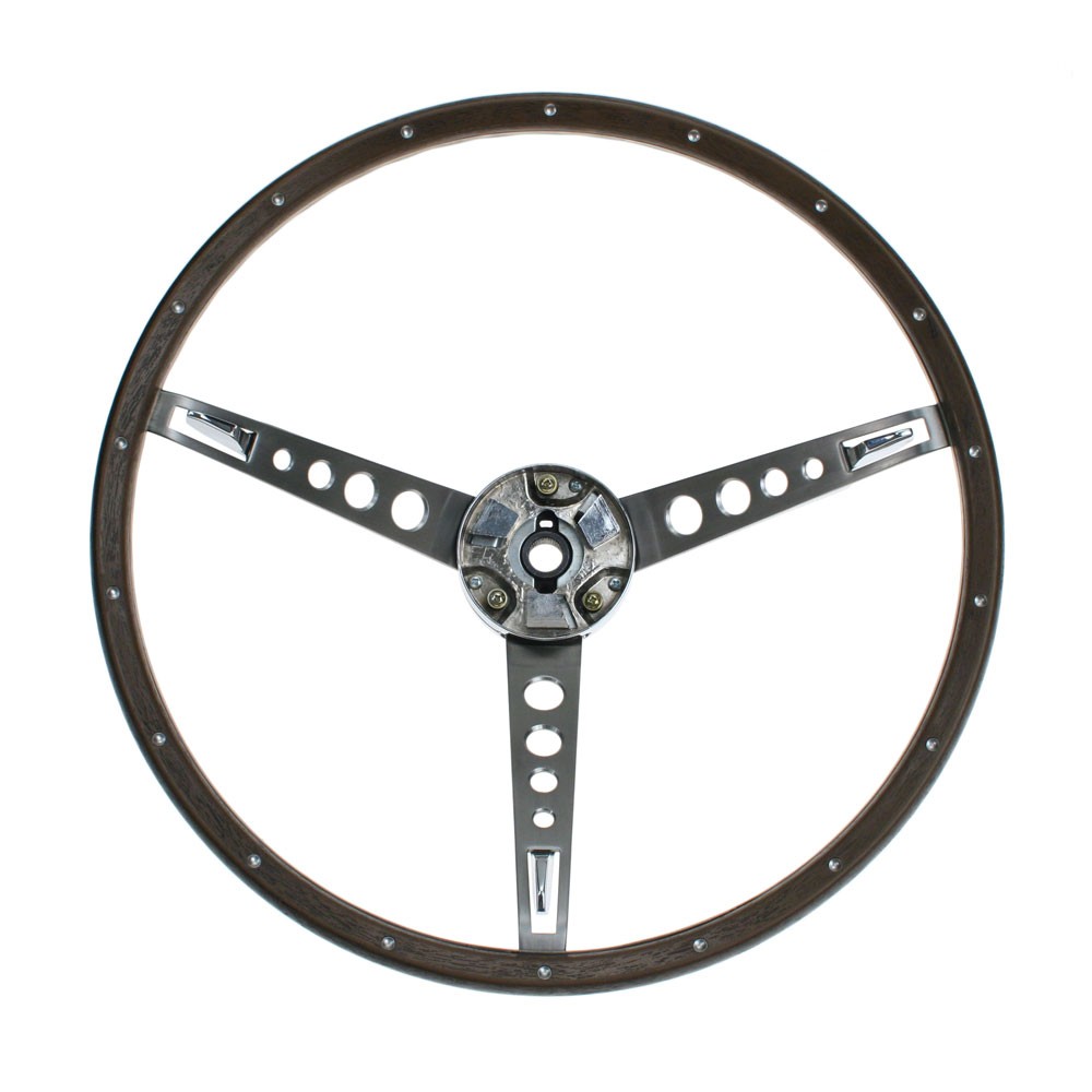 (image for) 67 DELUXE WOODGRAIN STEERING WHEEL - WITH HORN RING ONLY