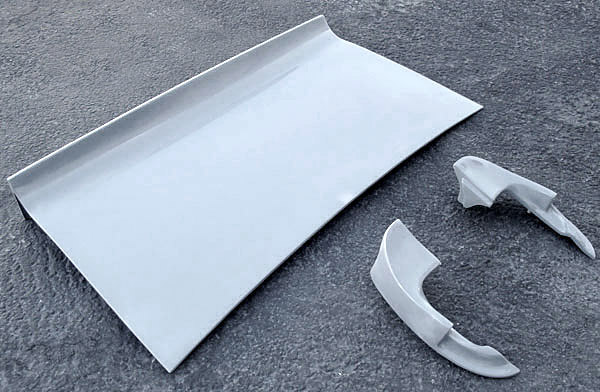 67-68 COUPE / CONVERTIBLE FIBERGLASS TRUNK LID WITH END CAPS