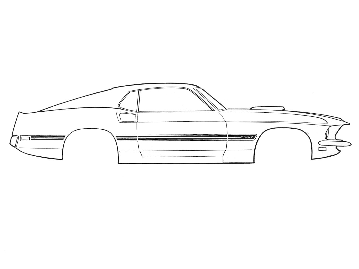 69 MACH 1 STRIPE KIT BLACK W/ GOLD (image for) 69 MACH 1 STRIPE KIT BLACK W/ GOLD