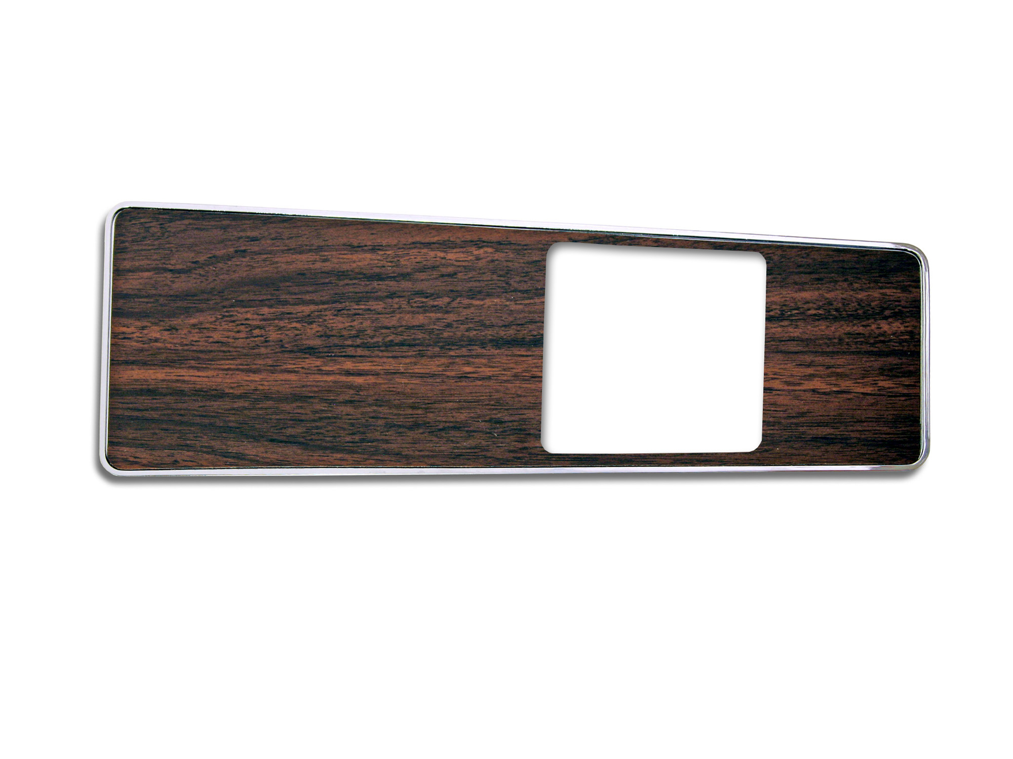 (image for) 69 CONSOLE INSERT - CHROME AND WOODGRAIN - MED WALNUT