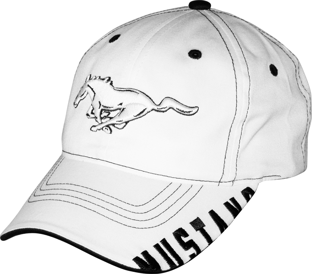 (image for) HAT - WHITE MUSTANG ON BILL EDGE