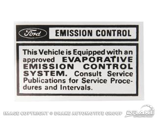 (image for) 70 EMISSION CONTROL INFOMATION DECAL