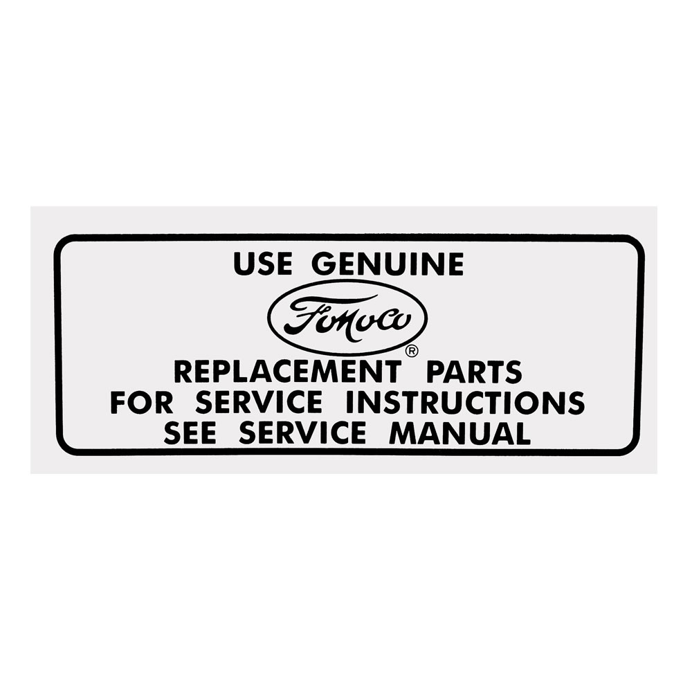 66-67 AIR CLEANER SERVICE INSTRUCTIONS DECAL