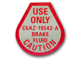 1967 MASTER CYLINDER DISC BRAKE DECAL (image for) 1967 MASTER CYLINDER DISC BRAKE DECAL