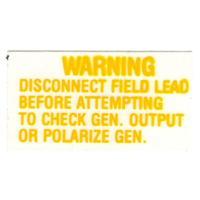 64-1/2 -66 VOLTAGE REGULATOR WARNING DECAL (image for) 64-1/2 -66 VOLTAGE REGULATOR WARNING DECAL