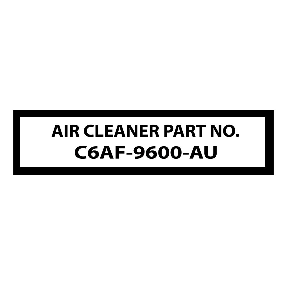 66 AIR CLEANER PART NO. DECAL