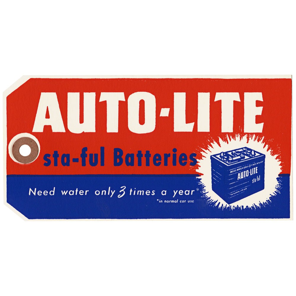 64-72 AUTOLITE STA-FUL BATTERY TAG
