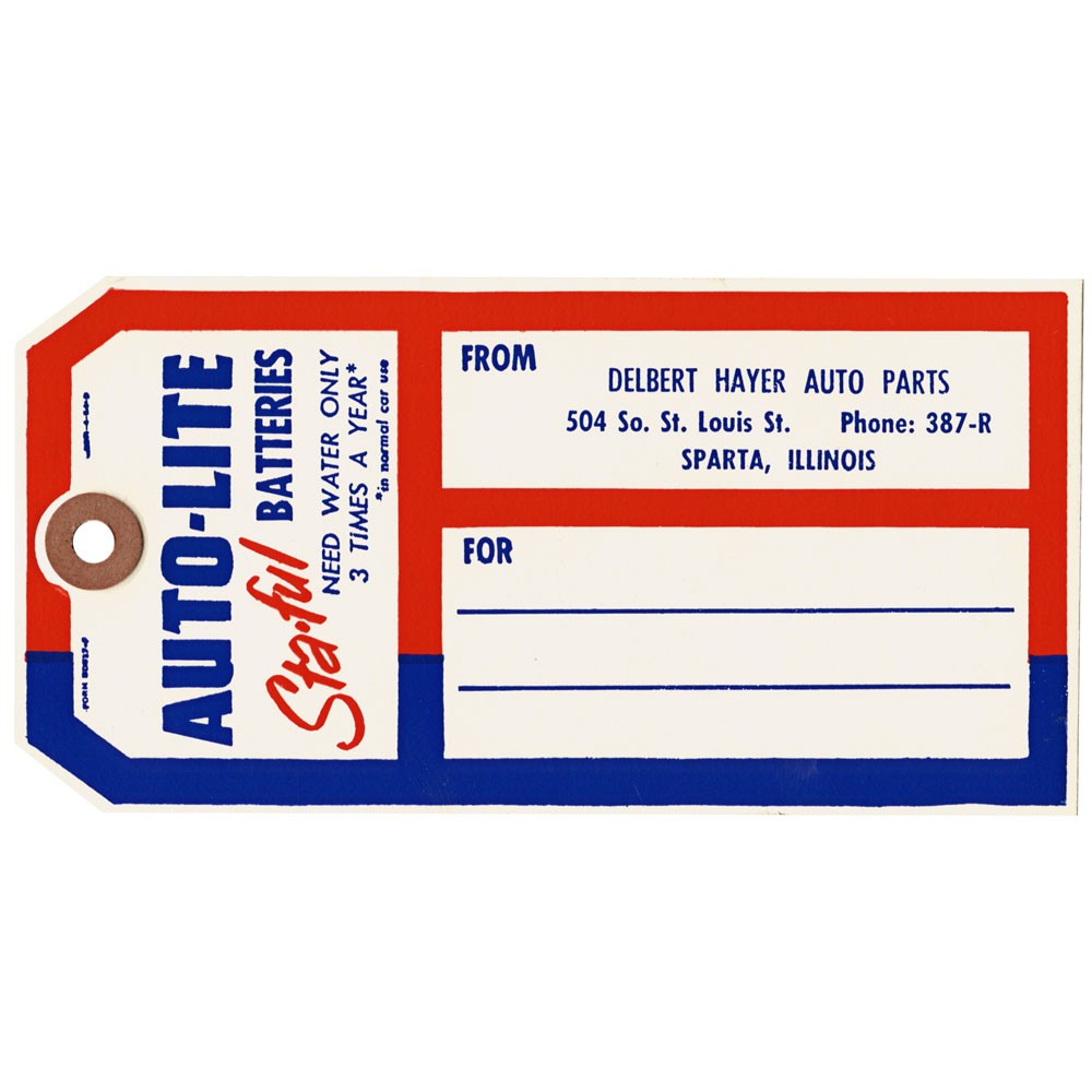 (image for) 64-72 AUTOLITE STA-FUL BATTERY TAG
