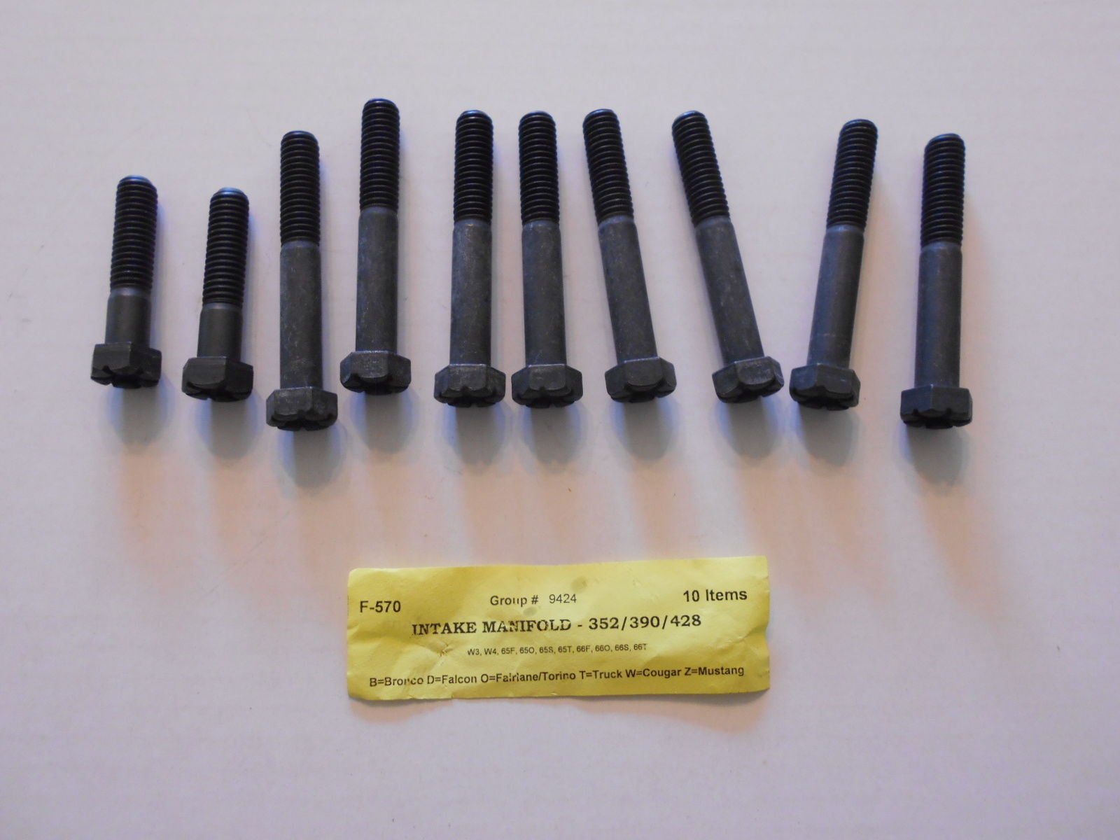 352/390 INTAKE MANIFOLD BOLTS - 10 PCS