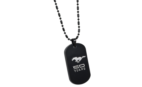 (image for) MUSTANG - 50TH ANNIVERSARY - MALE 3D RAISED DOG TAG - BLACK