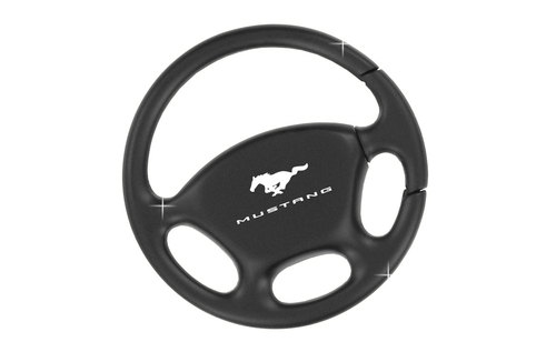 (image for) MUSTANG BLOCK - BLACK PLATED STEERING WHEEL KEY CHAIN