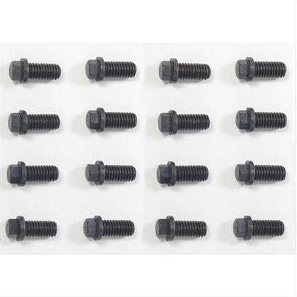 3/8-16 X 1" BLACK OXIDE HEADER BOLTS - 16 PCS (image for) 3/8-16 X 1" BLACK OXIDE HEADER BOLTS - 16 PCS