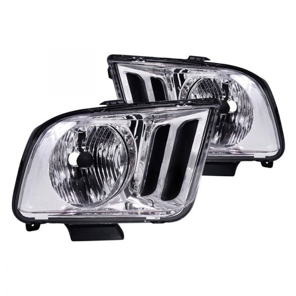 05-09 MUSTANG EURO 1PC CHROME HEADLIGHTS (image for) 05-09 MUSTANG EURO 1PC CHROME HEADLIGHTS