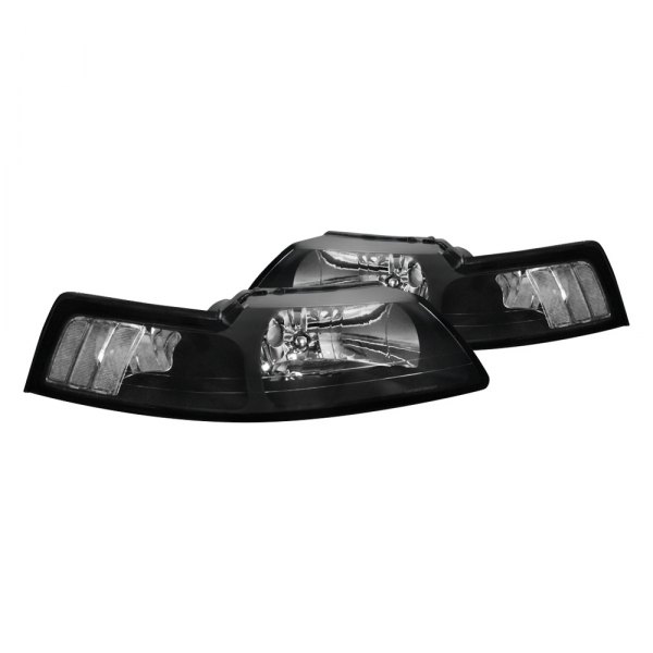 (image for) 99-04 MUSTANG EURO BLACK HEADLIGHTS