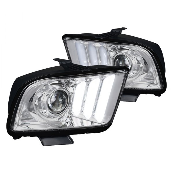 05-09 LIGHT BAR PROJECTOR HEADLIGHTS - CHROME HOUSING CLEAR LENS (image for) 05-09 LIGHT BAR PROJECTOR HEADLIGHTS - CHROME HOUSING CLEAR LENS