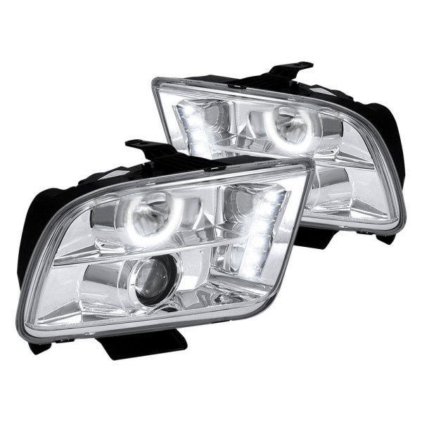 05-09 CHROME HALO PROJECTOR HEADLIGHTS W/LEDS (image for) 05-09 CHROME HALO PROJECTOR HEADLIGHTS W/LEDS