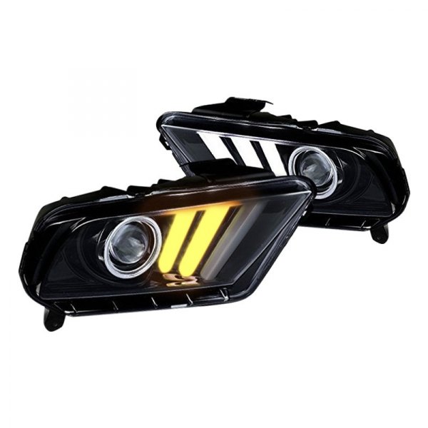 10-14 BLACK SEQUENTIAL PROJECTOR HEADLIGHTS SMOKE W/LEDS