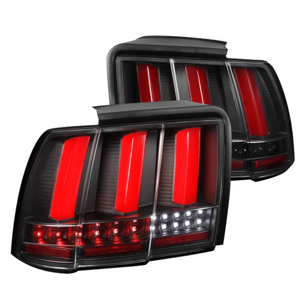(image for) 99-04 SEQUENTIAL LED TAIL LIGHTS - BLACK HOUSING, CLEAR LENS WIT