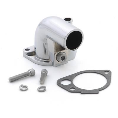 5.0 90 DEGREE THERMOSTAT HOUSING - CHROME