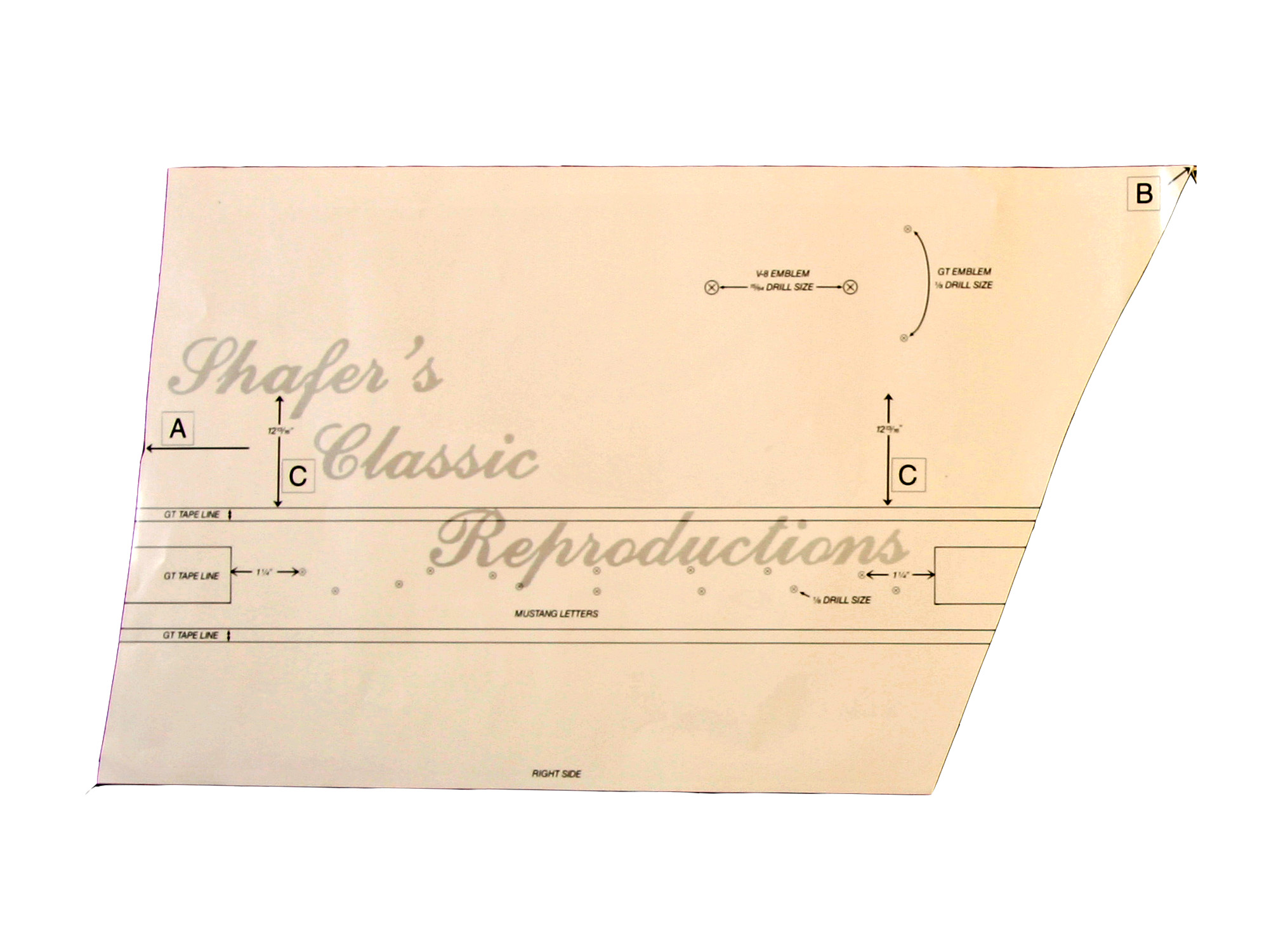 65-66 GT STENCIL TEMPLATE KIT (image for) 65-66 GT STENCIL TEMPLATE KIT