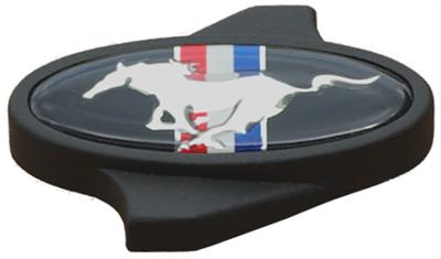 FORD RACING WING NUT, BLACK WITH TRI-BAR RUNNING HORSE