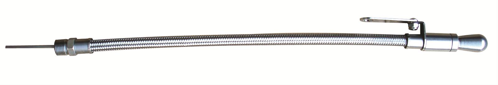 ENGINE OIL DIPSTICK, BRAIDED TAINLESS TUBE, PAN MOUNT, 289/302/3