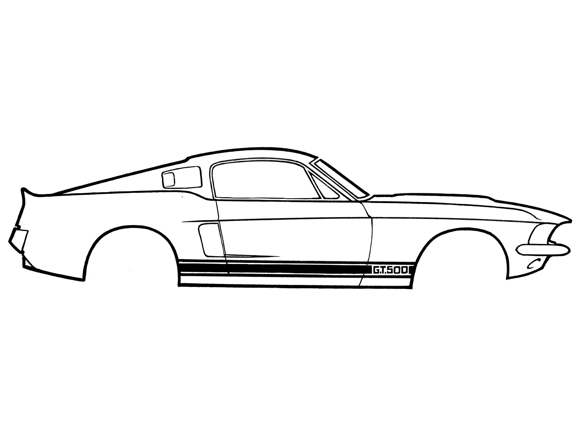 66-68 SHELBY GT350 STRIPE KIT TYPE 1 WHITE (image for) 66-68 SHELBY GT350 STRIPE KIT TYPE 1 WHITE