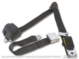 3 POINT CHROME LIFT LATCH FRONT SEAT BELT KIT - BLACK