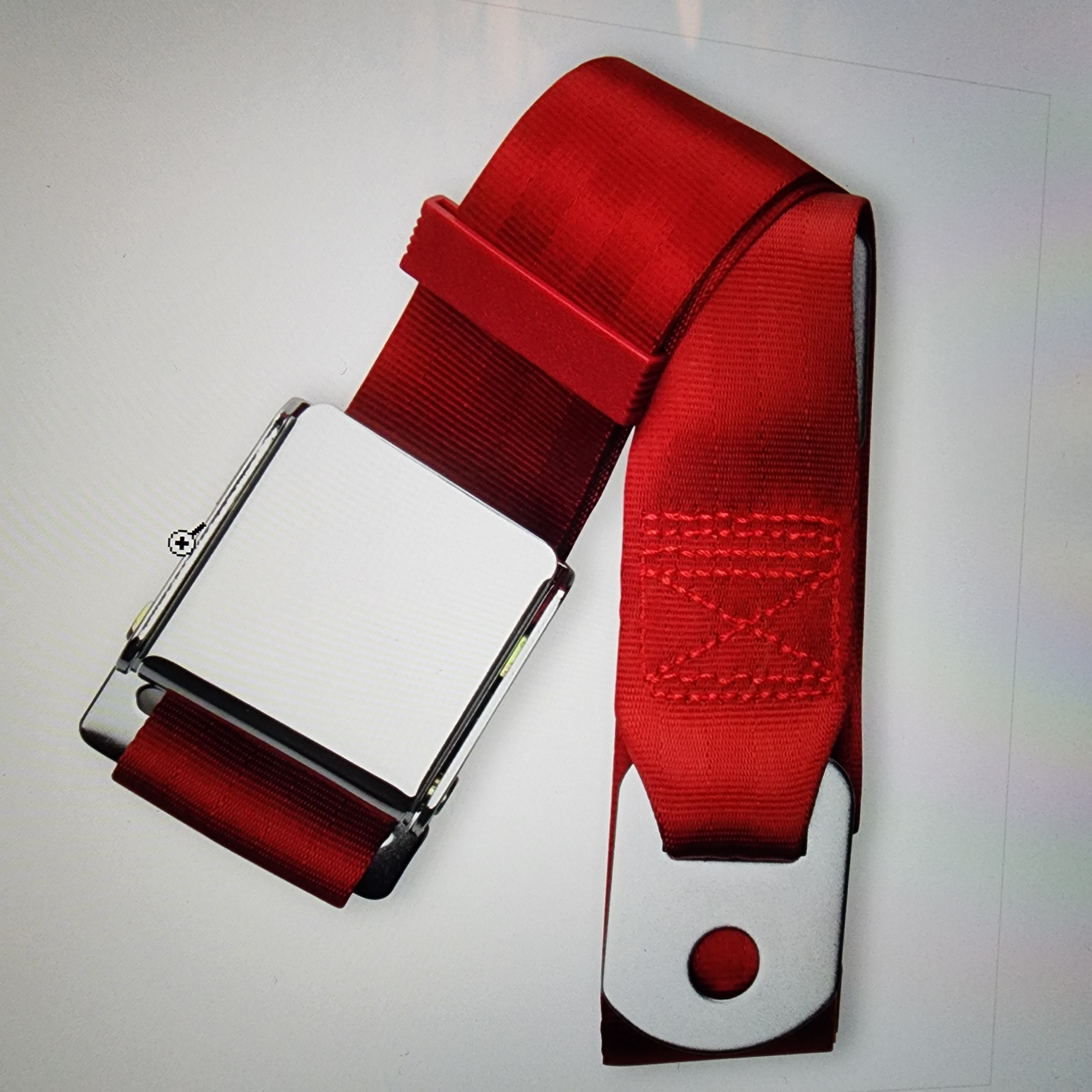 60" CHROME LIFT LATCH SEAT BELT - BRIGHT RED