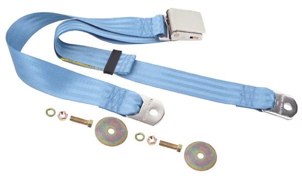 60" CHROME LIFT LATCH SEAT BELT - LIGHT BLUE - 4005